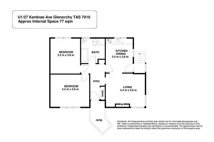 Floorplan of Homely unit listing, 1/27 Kenbrae Avenue, Glenorchy TAS 7010