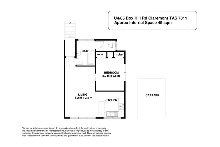 Floorplan of Homely unit listing, 4/85 Box Hill Road, Claremont TAS 7011