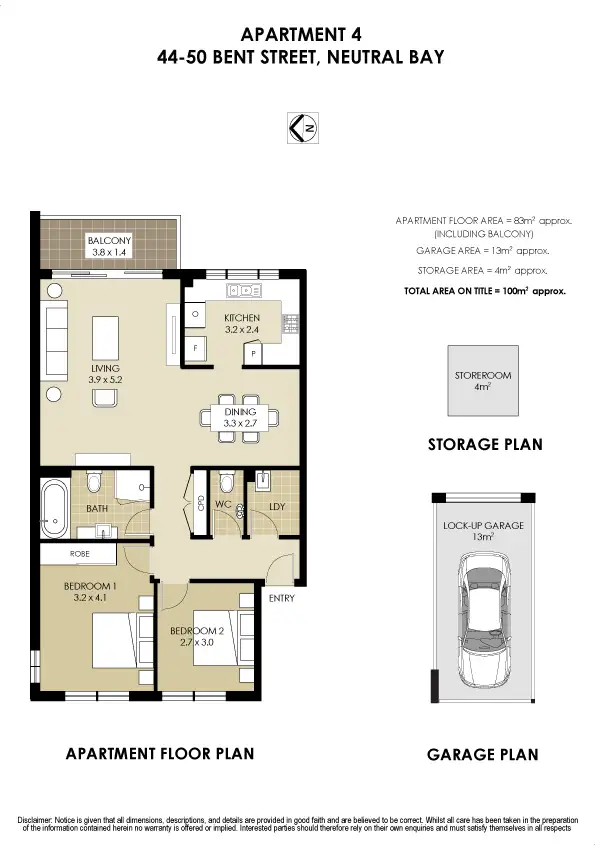 Floorplan of Homely apartment listing, 4/44 Bent Street, Neutral Bay NSW 2089