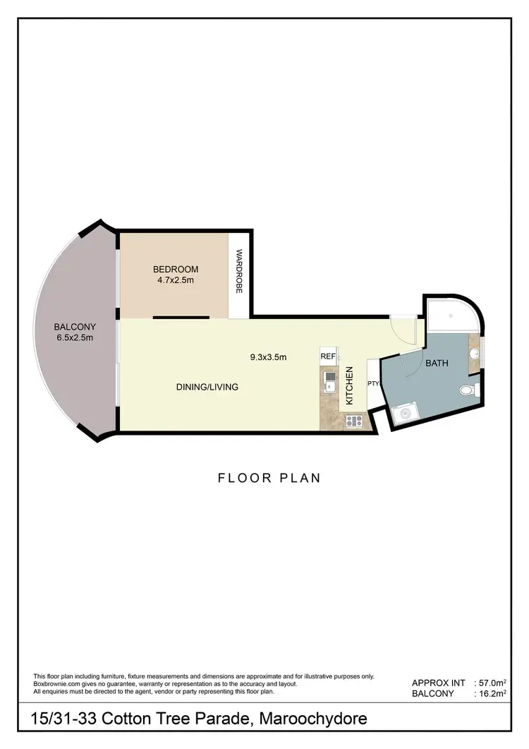 Floorplan of Homely unit listing, 15/31-33 Cotton Tree Parade, Maroochydore QLD 4558