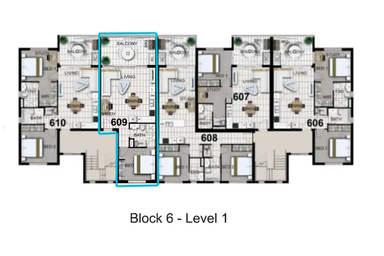 Floorplan of Homely unit listing, 609 / 4 Paddington Terrace, Douglas QLD 4814