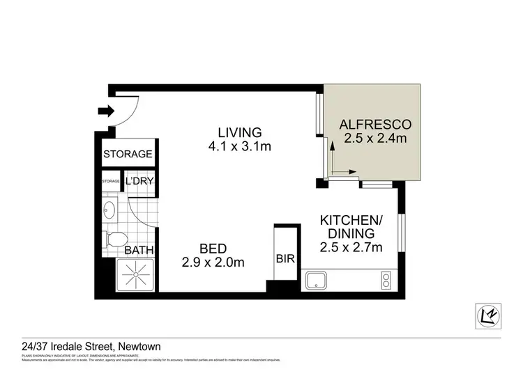 Floorplan of Homely unit listing, 24/37 Iredale Street, Newtown NSW 2042