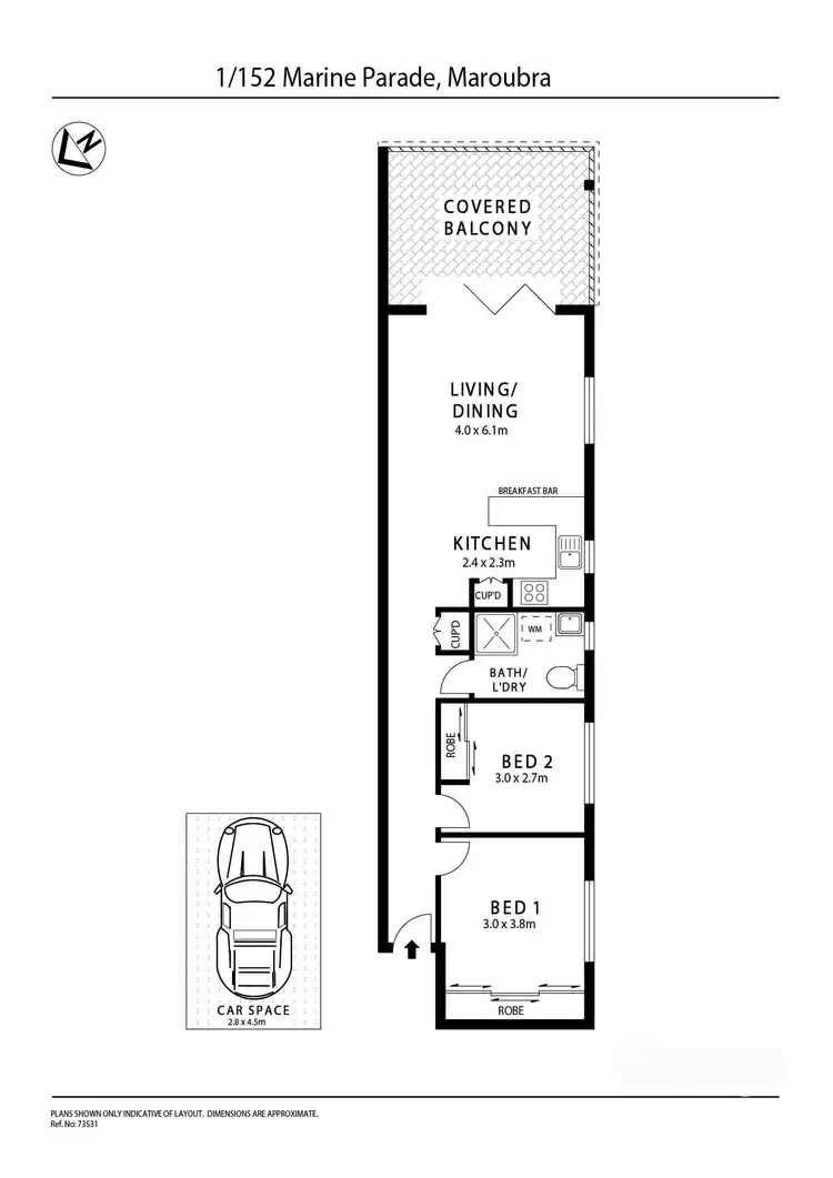 Floorplan of Homely unit listing, 1/152 Marine Parade, Maroubra NSW 2035