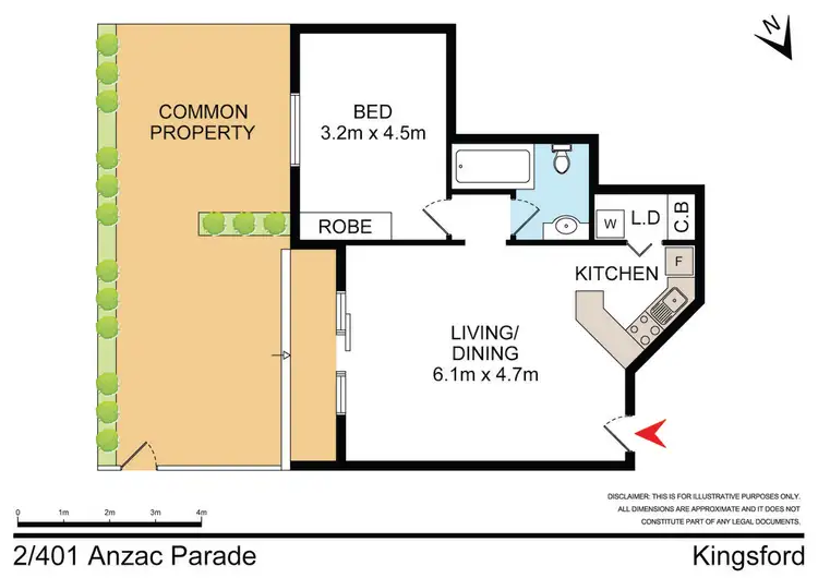 Floorplan of Homely apartment listing, 2/401-405 Anzac Parade, Kingsford NSW 2032