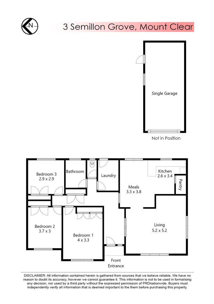 Floorplan of Homely house listing, 3 Semillon Grove, Mount Clear VIC 3350
