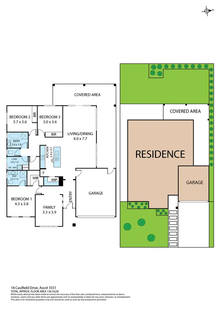 Floorplan of Homely house listing, 18 Caulfield Drive, Ascot VIC 3551