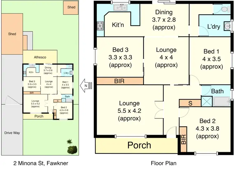 Floorplan of Homely house listing, 2 Minona St, Fawkner VIC 3060
