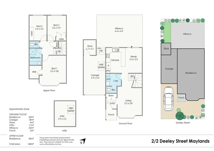 Floorplan of Homely townhouse listing, 2/2 Deeley Street, Maylands WA 6051