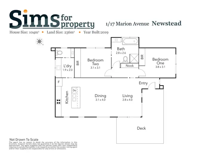 Floorplan of Homely townhouse listing, 1/17 Marion Avenue, Newstead TAS 7250