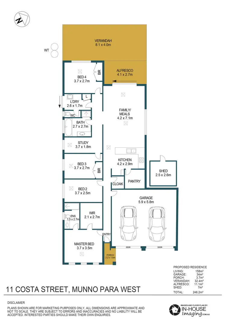 Floorplan of Homely house listing, 11 Costa Street, Munno Para West SA 5115