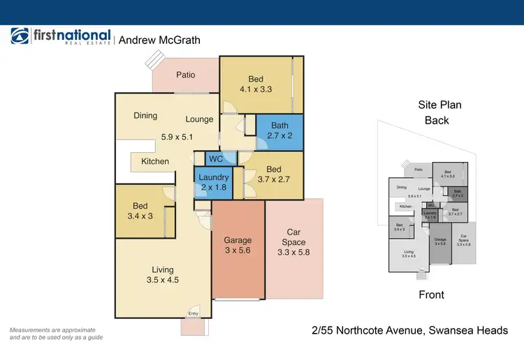 Floorplan of Homely villa listing, 2/55 Northcote Avenue, Swansea Heads NSW 2281