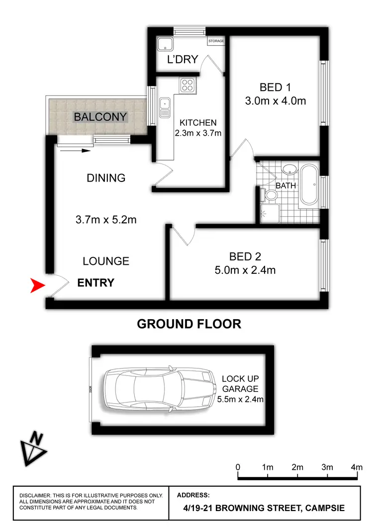Floorplan of Homely apartment listing, 4/19-21 Browning Street, Campsie NSW 2194