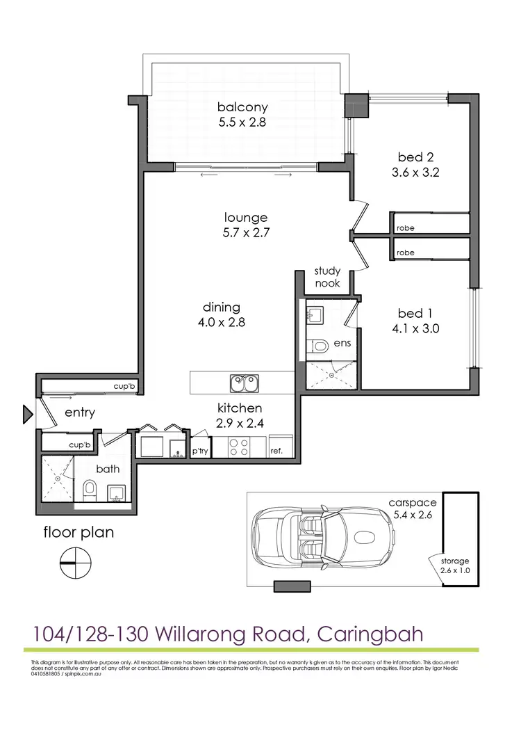 Floorplan of Homely apartment listing, 104/128 Willarong Road, Caringbah NSW 2229