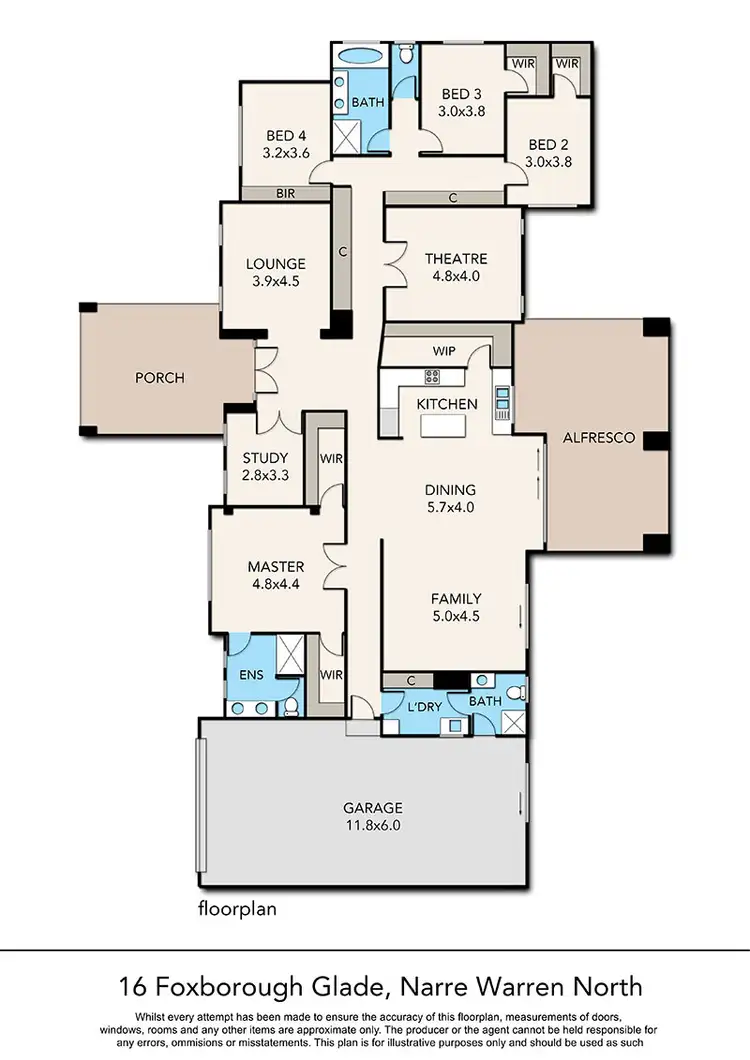 Floorplan of Homely house listing, 16 Foxborough Glade, Narre Warren North VIC 3804