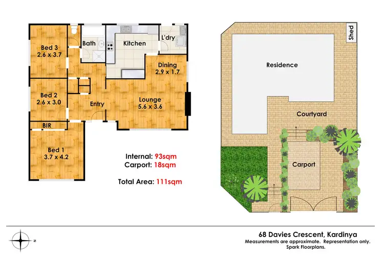 Floorplan of Homely house listing, 68 Davies Crescent, Kardinya WA 6163