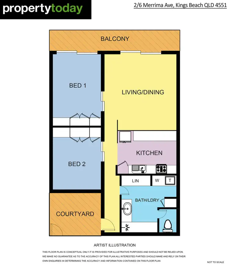 Floorplan of Homely unit listing, 2/6 Merrima Avenue, Kings Beach QLD 4551
