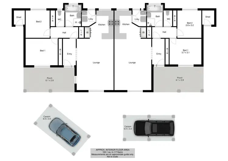 Floorplan of Homely unit listing, 1/1 Robert Crescent, Wodonga VIC 3690