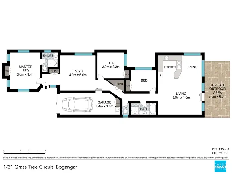 Floorplan of Homely semi-detached listing, 1/31 Grasstree Circuit, Bogangar NSW 2488