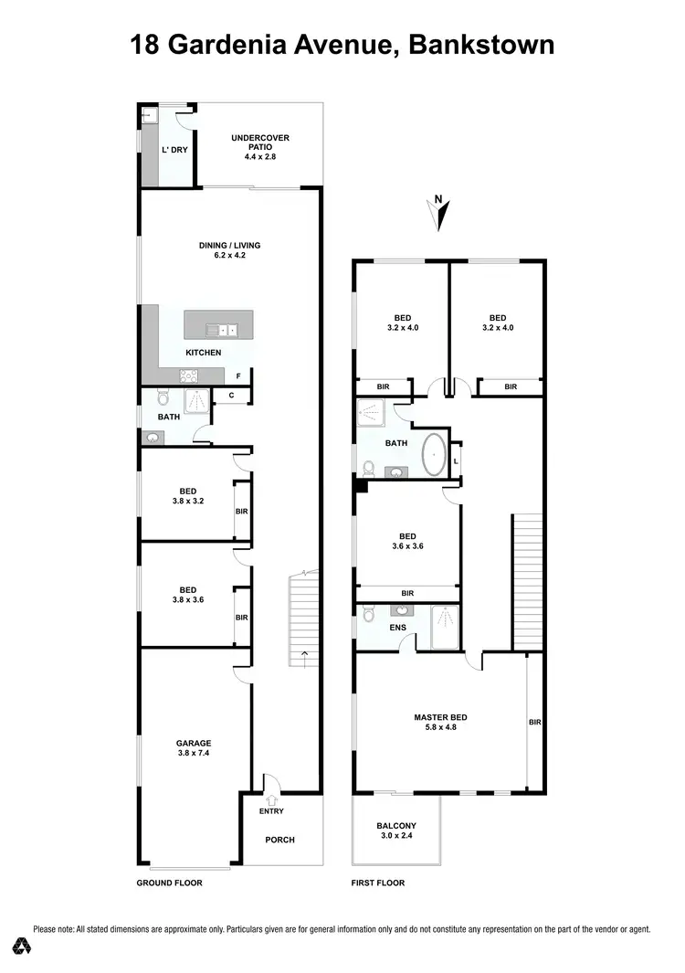 Floorplan of Homely semi-detached listing, 18 Gardenia Ave, Bankstown NSW 2200