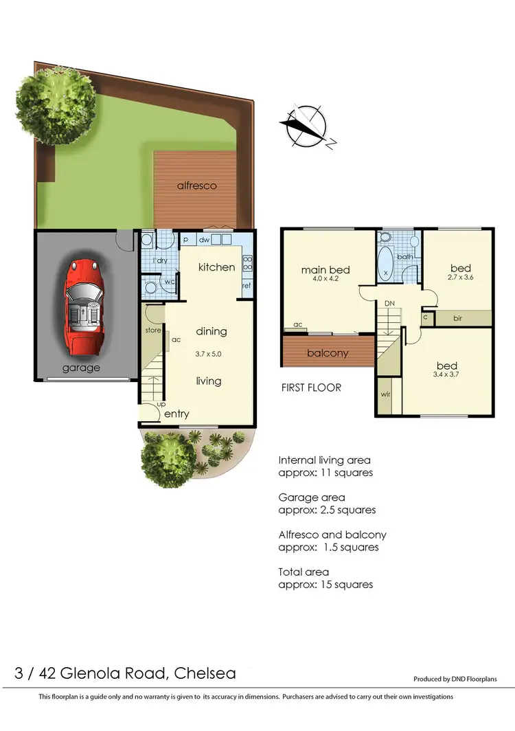 Floorplan of Homely townhouse listing, 3/42 Glenola Rd, Chelsea VIC 3196