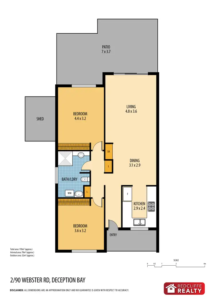 Floorplan of Homely unit listing, 2/90 Webster Road, Deception Bay QLD 4508