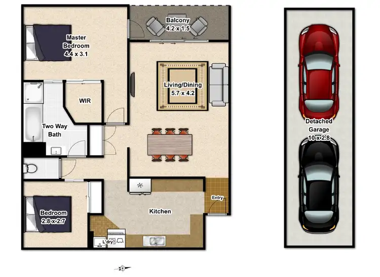 Floorplan of Homely unit listing, 7/11 Wharf Street, Cleveland QLD 4163