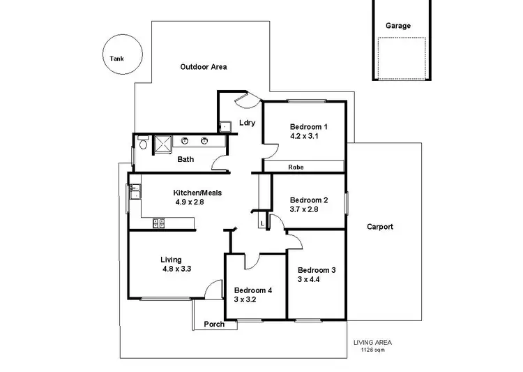 Floorplan of Homely house listing, 12 Cornwall Street, Berri SA 5343