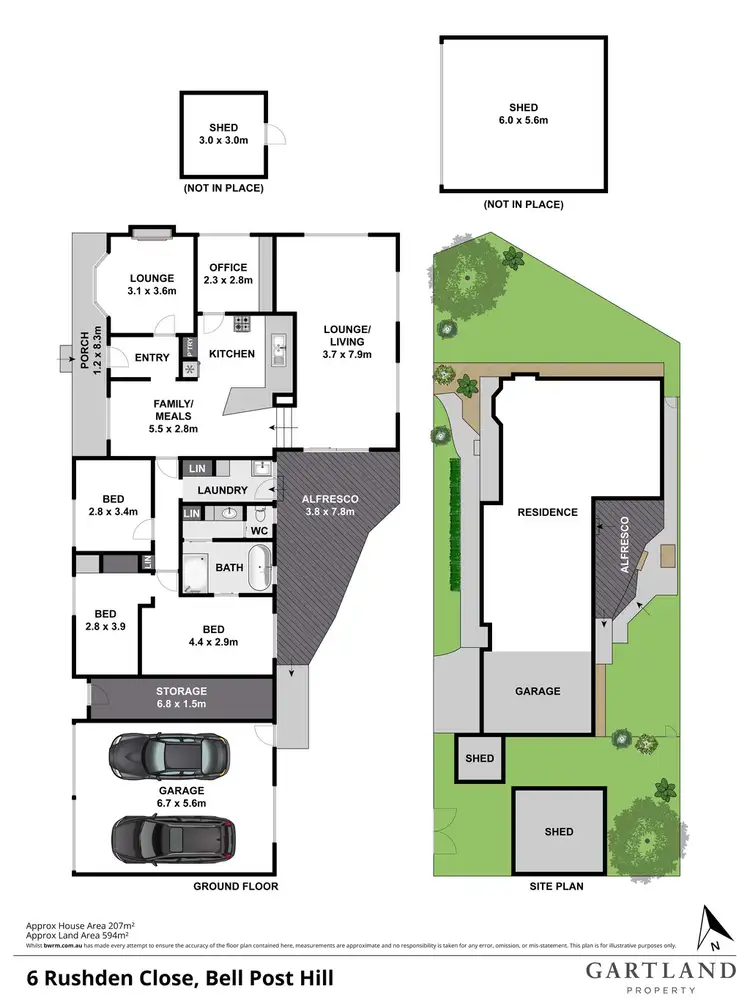 Floorplan of Homely house listing, 6 Rushden Close, Bell Post Hill VIC 3215