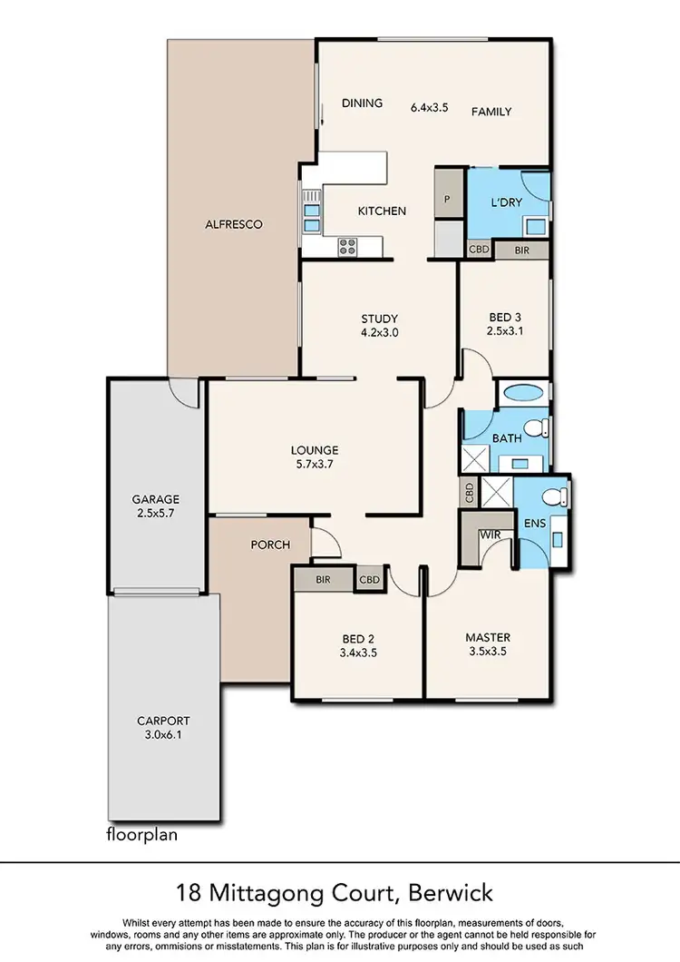 Floorplan of Homely house listing, 18 Mittagong Court, Berwick VIC 3806