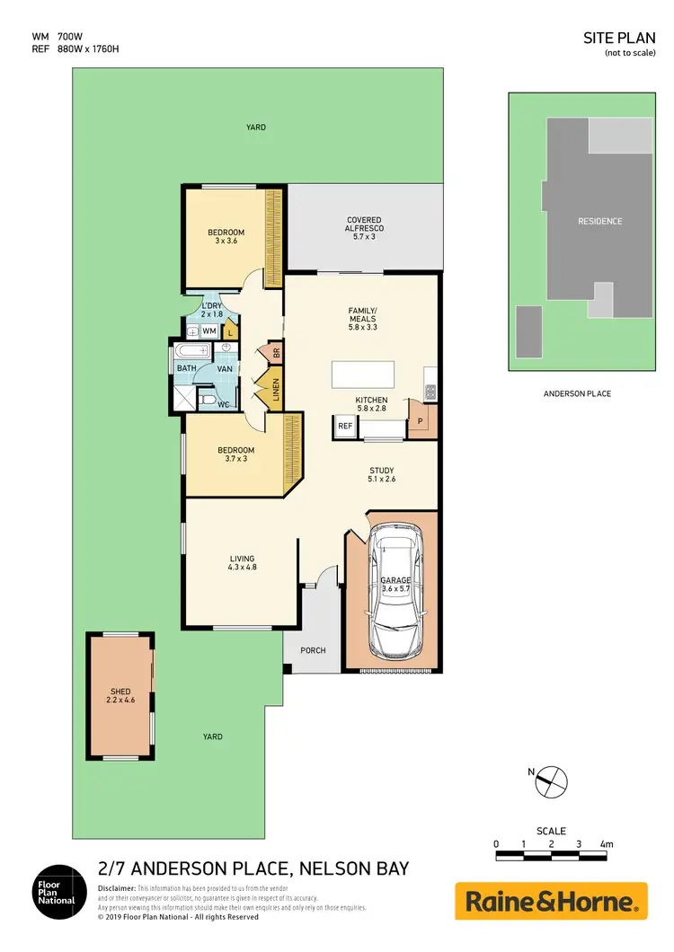 Floorplan of Homely semi-detached listing, 2/7 Anderson Place, Salamander Bay NSW 2317