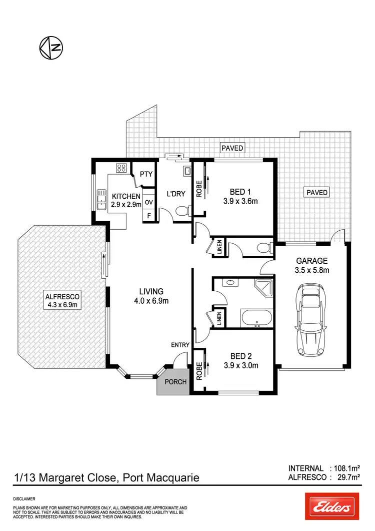 Floorplan of Homely villa listing, 1/13 Margaret Close, Port Macquarie NSW 2444