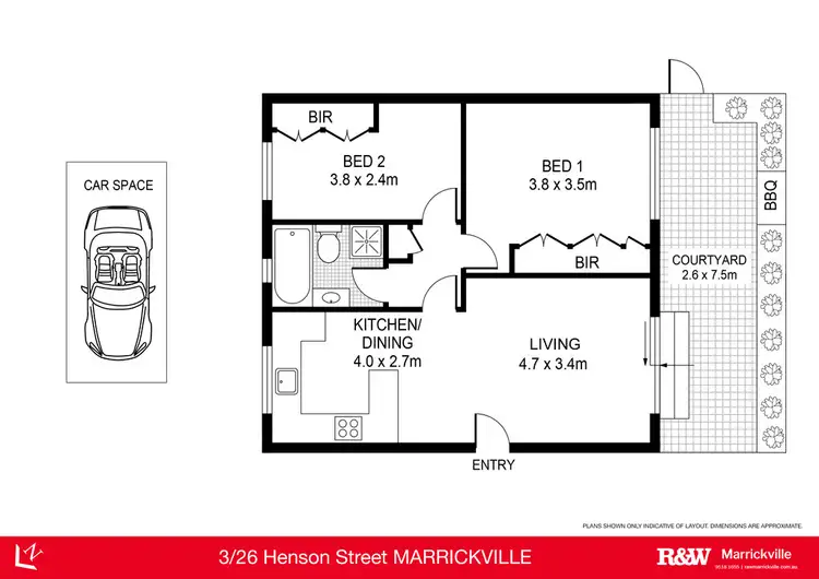 Floorplan of Homely unit listing, 3/26 Henson Street, Marrickville NSW 2204