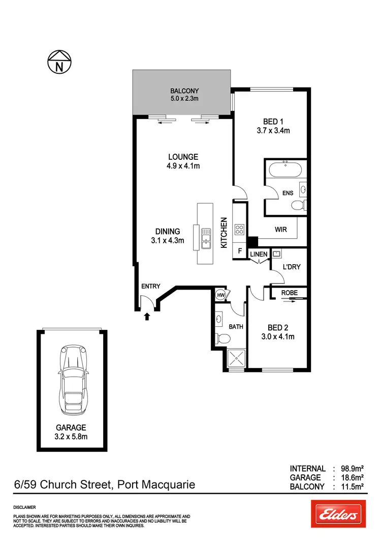 Floorplan of Homely unit listing, 6/59 Church Street, Port Macquarie NSW 2444