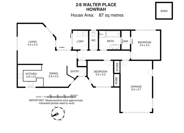Floorplan of Homely house listing, 2/8 Walter Place, Howrah TAS 7018