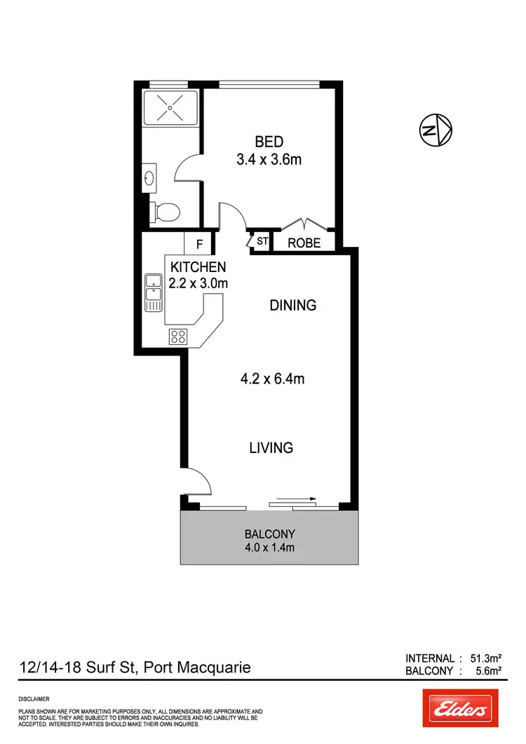 Floorplan of Homely unit listing, 12/14-18 Surf Street, Port Macquarie NSW 2444