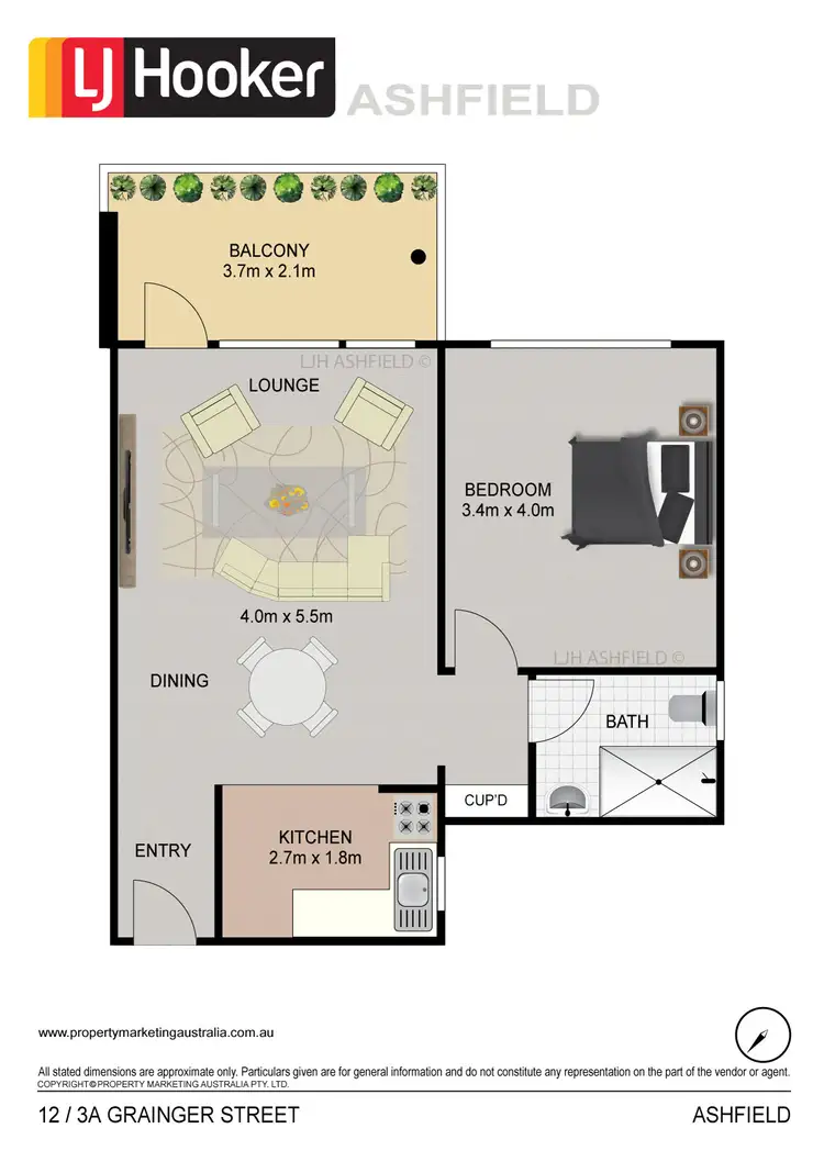 Floorplan of Homely unit listing, 12/3a Grainger Avenue, Ashfield NSW 2131