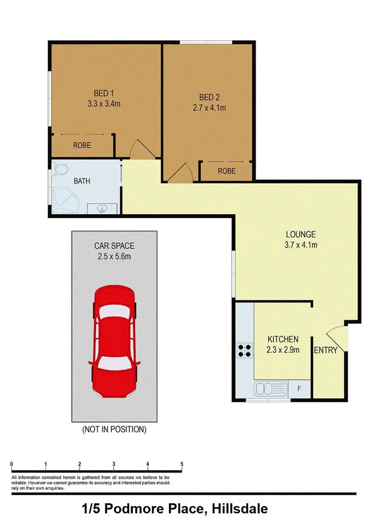 Floorplan of Homely unit listing, 1/5 Podmore Place, Hillsdale NSW 2036
