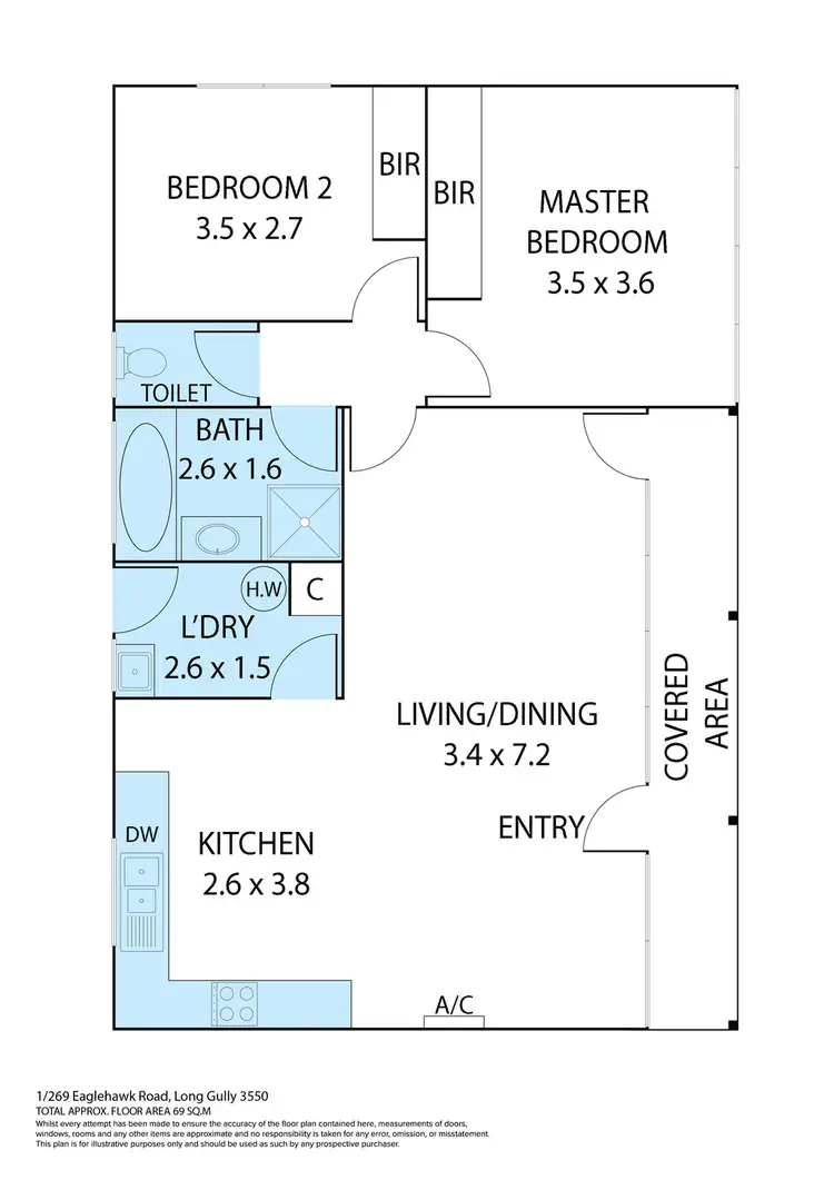 Floorplan of Homely unit listing, 1/269 Eaglehawk Road, Long Gully VIC 3550