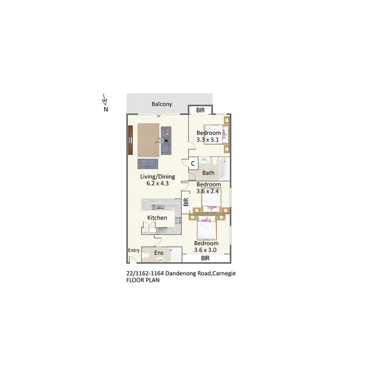 Floorplan of Homely apartment listing, 22/1162-1164 Dandenong Road, Carnegie VIC 3163
