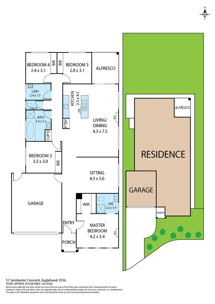 Floorplan of Homely house listing, 51 Symbester Crescent, Eaglehawk VIC 3556