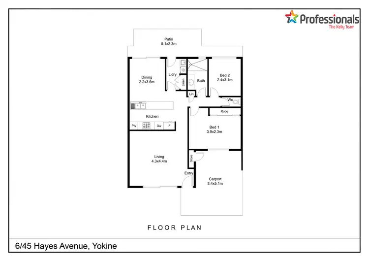 Floorplan of Homely villa listing, 6/45 Hayes Avenue, Yokine WA 6060