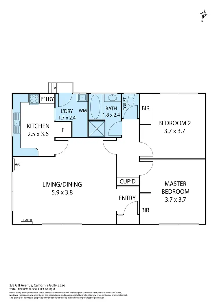 Floorplan of Homely unit listing, 3/8 Gill Avenue, California Gully VIC 3556