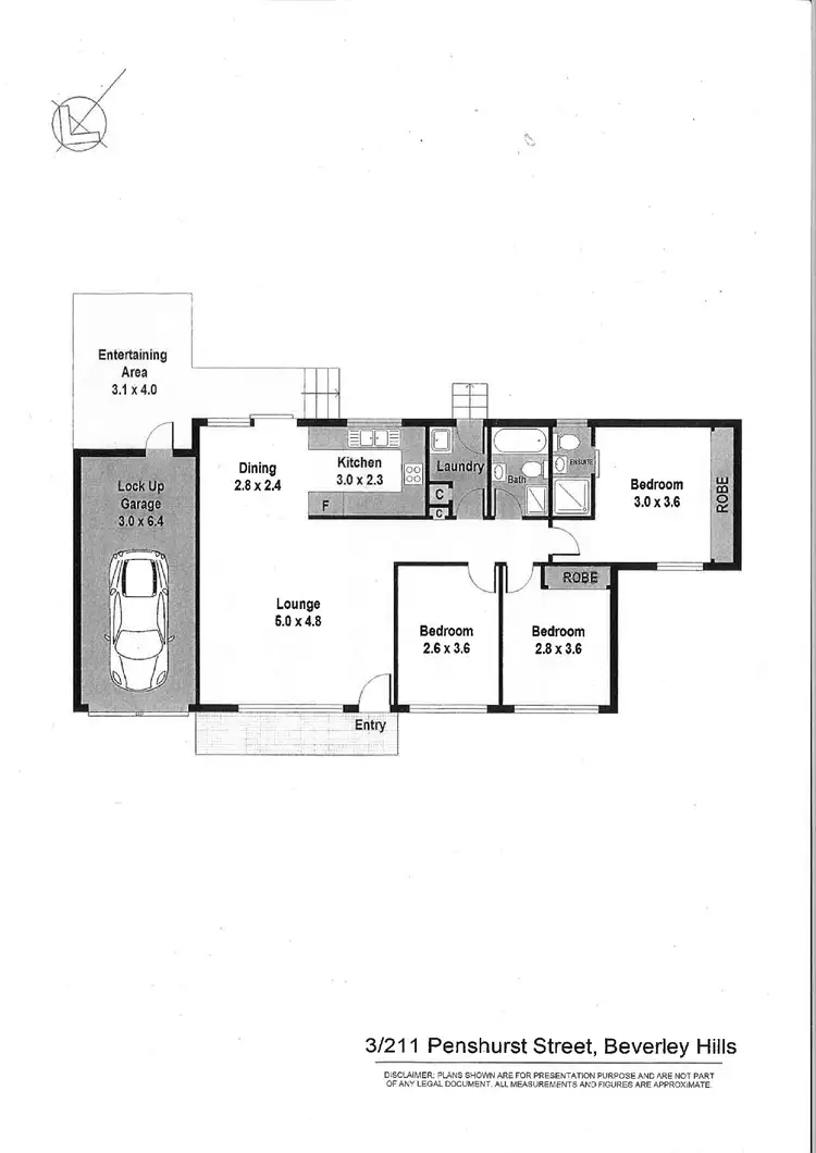 Floorplan of Homely villa listing, 3/211 Penshurst Street, Beverly Hills NSW 2209