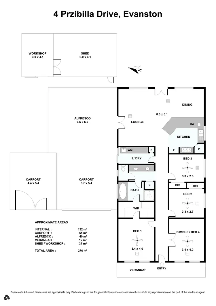 Floorplan of Homely house listing, 4 Przibilla Drive, Evanston SA 5116
