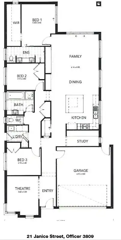 Floorplan of Homely house listing, 21 Janice Street, Officer VIC 3809
