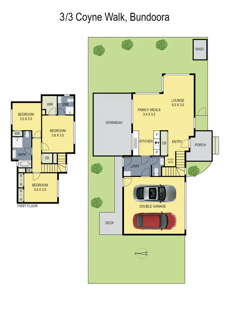 Floorplan of Homely townhouse listing, 3/3 Coyne Walk, Bundoora VIC 3083