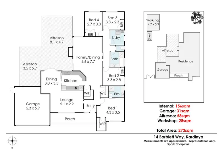 Floorplan of Homely house listing, 14 Barblett Way, Kardinya WA 6163