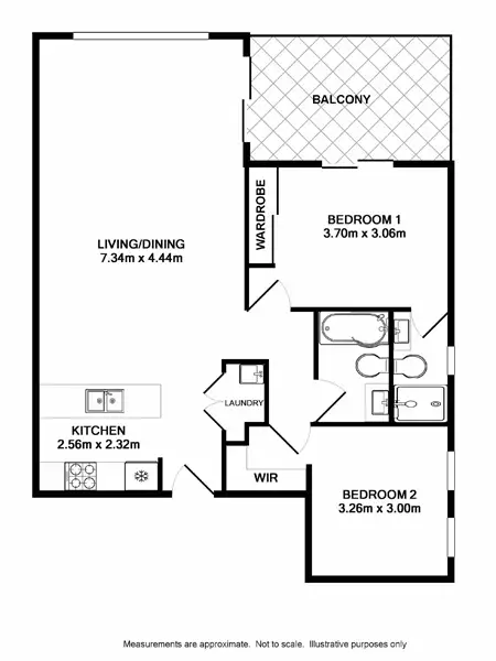 Floorplan of Homely apartment listing, 30/12-14 King Street, Campbelltown NSW 2560
