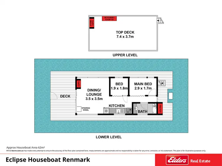 Floorplan of Homely other listing, 18 Ral Ral Moorings - Eclipse Houseboat, Renmark SA 5341