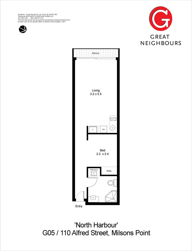 Floorplan of Homely apartment listing, G05/110 Alfred St, Milsons Point NSW 2061